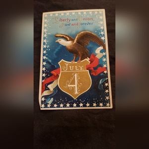 Vintage July 4 Postcard Liberty and Union now and forever